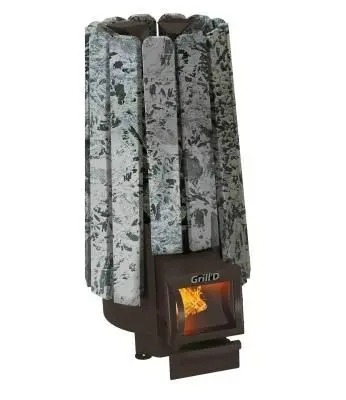 Фото Дровяная банная печь Grill'D Cometa Vega 180 Short Stone (Серпентинит) в магазине Woodson