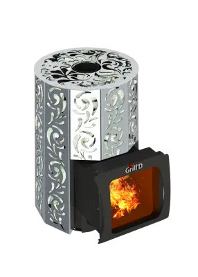 Фото Дровяная банная печь Grill'D Violet Steel Short Window Max в магазине Woodson Фото Дровяная банная печь Grill'D Violet Steel Short Window Max в магазине Woodson