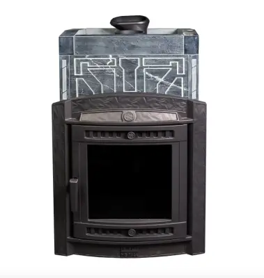 Фото Печь банная "Атмосфера L" в облицовке "Талькохлорит УЗОР №7" в магазине Woodson Фото Печь банная "Атмосфера L" в облицовке "Талькохлорит УЗОР №7" в магазине Woodson