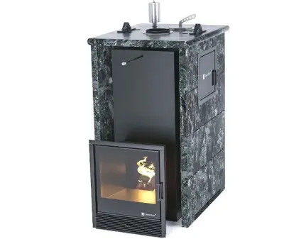 Фото Печь «Геленджик» М2 в трехстороннем кожухе Пироксенит в магазине Woodson Фото Печь «Геленджик» М2 в трехстороннем кожухе Пироксенит в магазине Woodson