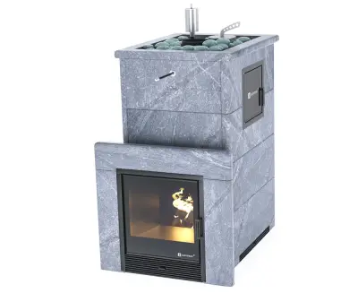 Фото Печь «Геленджик» М2 в полноценном кожухе с открытым верхом Талькохлорит в магазине Woodson Фото Печь «Геленджик» М2 в полноценном кожухе с открытым верхом Талькохлорит в магазине Woodson