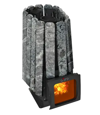Фото Дровяная банная печь Grill'D Cometa Vega 350 Short Window Max Stone Pro (Серпентинит) в магазине Woodson Фото Дровяная банная печь Grill'D Cometa Vega 350 Short Window Max Stone Pro (Серпентинит) в магазине Woodson