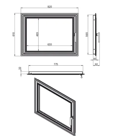 Дверка ВЕЗУВИЙ каминная 820 (Антрацит)
