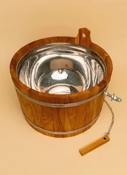 Обливное устройство Woodson с нержавеющей вставкой, 17 л., дуб