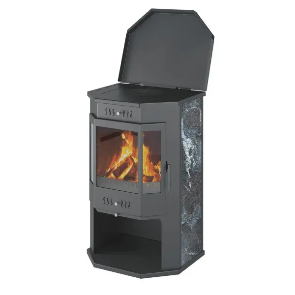 Фото Печь-Камин ASTON 12 кВт (200 м3) Призматик (Амфиболит) в магазине Woodson Фото Печь-Камин ASTON 12 кВт (200 м3) Призматик (Амфиболит) в магазине Woodson