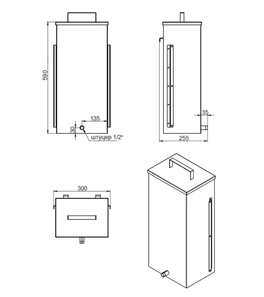 Фото Печь для бани ASTON 16 INOX стекло "АКВА " в магазине Woodson Фото Печь для бани ASTON 16 INOX стекло "АКВА " в магазине Woodson