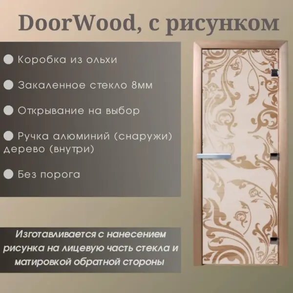 Дверь DoorWood "Лебединое озеро" Графит 1900*700 (Ольха 3п, 8мм) Дверь DoorWood "Лебединое озеро" Графит 1900*700 (Ольха 3п, 8мм)