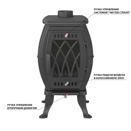 Фото Печь-камин Везувий BX-09 "Антрацит" в магазине Woodson