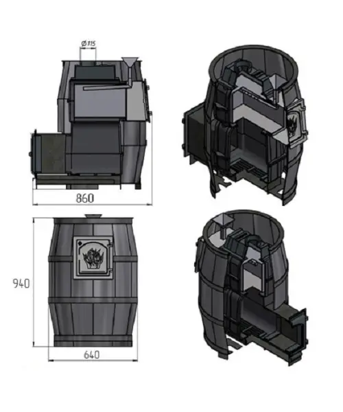 Фото Печь ВЕЗУВИЙ Легенда Русский пар 24 (240) в магазине Woodson Фото Печь ВЕЗУВИЙ Легенда Русский пар 24 (240) в магазине Woodson