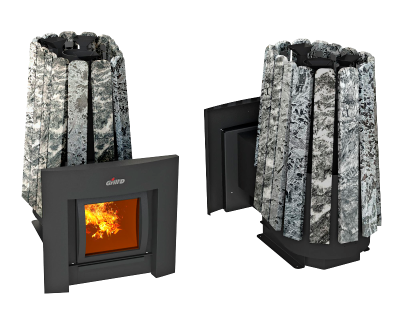 Фото Дровяная банная печь Grill'D Cometa Vega 350 Window Max Stone Pro (Серпентинит) в магазине Woodson Фото Дровяная банная печь Grill'D Cometa Vega 350 Window Max Stone Pro (Серпентинит) в магазине Woodson