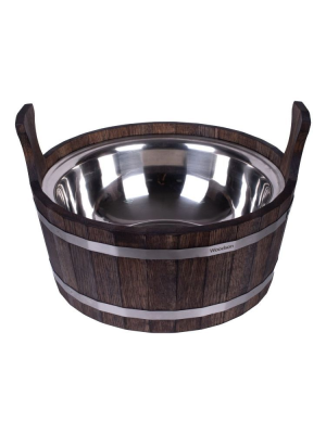 Шайка Woodson с нержавеющей вставкой, 15 л., дуб в тёмном