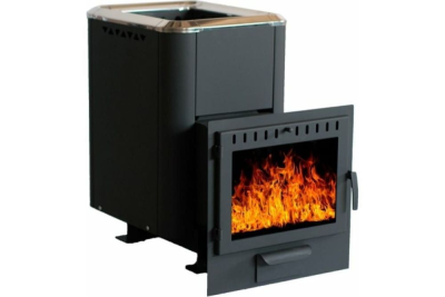 Фото Печь банная чугунная "Сибирь-20". Панорамная дверца (Конвекционная) в магазине Woodson Фото Печь банная чугунная "Сибирь-20". Панорамная дверца (Конвекционная) в магазине Woodson