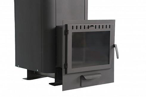 Фото Печь банная чугунная "Сибирь-24". Панорамная дверца (Конвекционная) в магазине Woodson Фото Печь банная чугунная "Сибирь-24". Панорамная дверца (Конвекционная) в магазине Woodson