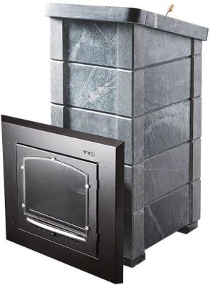 Фото Печь"Сударушка Семейная" РК ЧД (облицовка талькохлорит, с фасками) в магазине Woodson