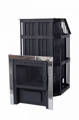 Фото Печь банная "Сибирь" с закрытой каменкой. Панорамная дверца в магазине Woodson Фото Печь банная "Сибирь" с закрытой каменкой. Панорамная дверца в магазине Woodson