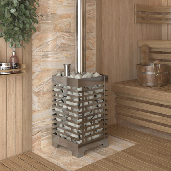 Фото Печь для бани ASTON 12 INOX (ИНОКС) стекло в магазине Woodson