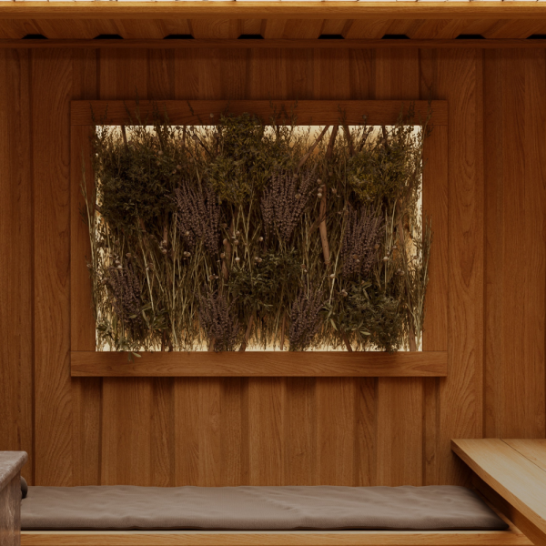 Панно "Травы" с пазом под ленту, наличник Ольха