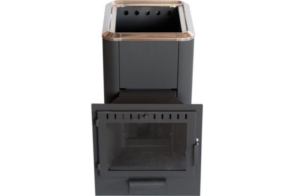 Фото Печь банная чугунная "Сибирь-20". Панорамная дверца (Конвекционная) в магазине Woodson Фото Печь банная чугунная "Сибирь-20". Панорамная дверца (Конвекционная) в магазине Woodson