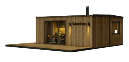 Каркасная двухмодульная баня Woodson 6х5 (утепление 100)