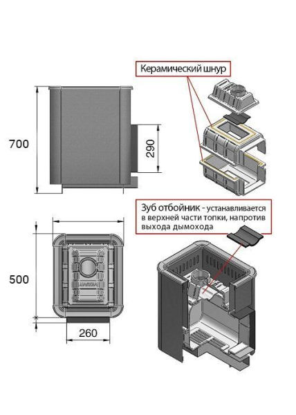 Фото Печь ВЕЗУВИЙ Сенсация 22 Антрацит (ДТ-4) б/в в магазине Woodson