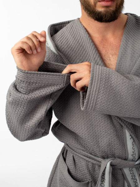 Халат вафельный Woodson, серый (48)