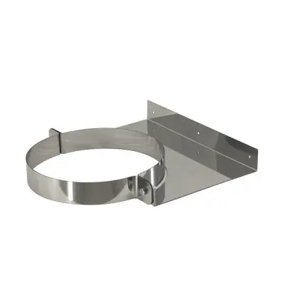 Фото Кронштейн стеновой (длина до хомута 90 мм) — 200 — нерж 1 мм 