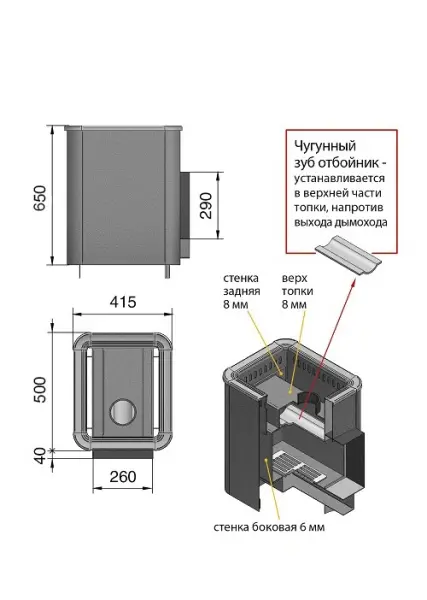 Фото Печь ВЕЗУВИЙ Русичъ Антрацит 16 (ДТ-4С) б/в в магазине Woodson